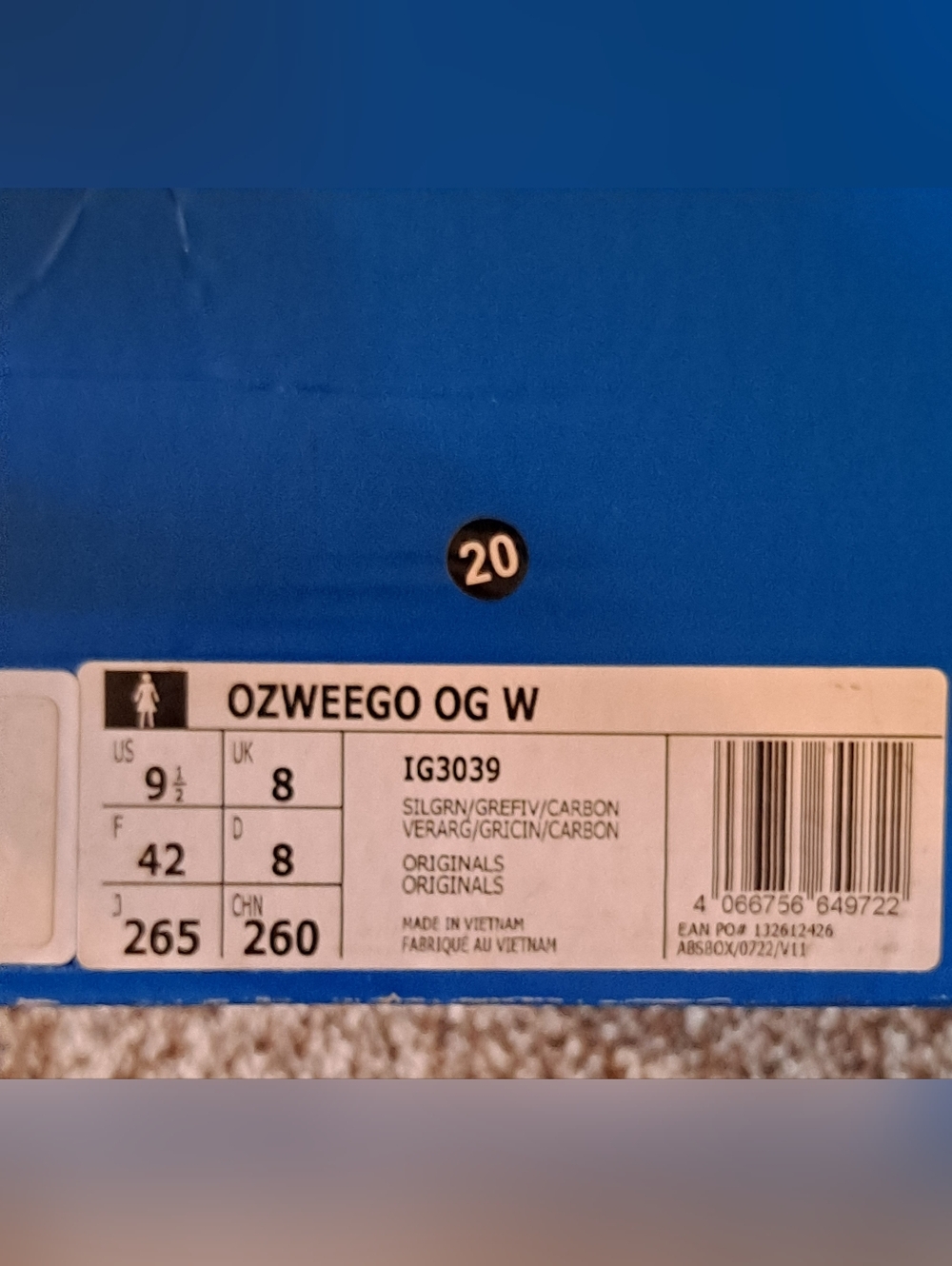 Adidas Ozweego OG Sage Green and Gray Chunky Runner Sneakers Size 9.5 - Picture 8 of 8
